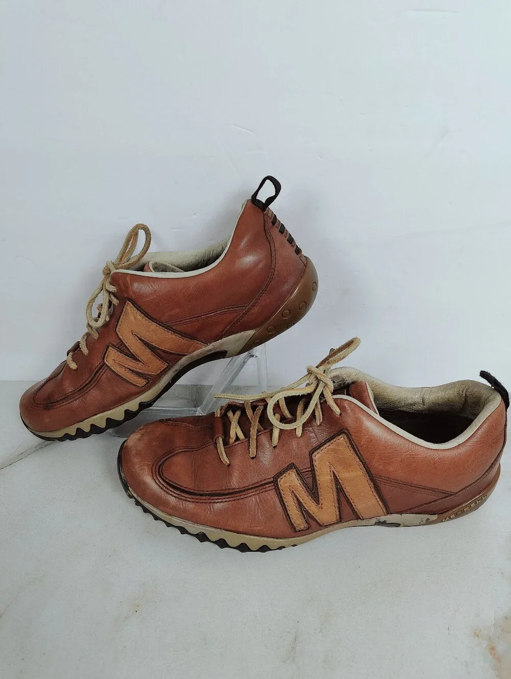 Merrell Men's Downforce Tan Brown Leather Sneakers, Sz 8